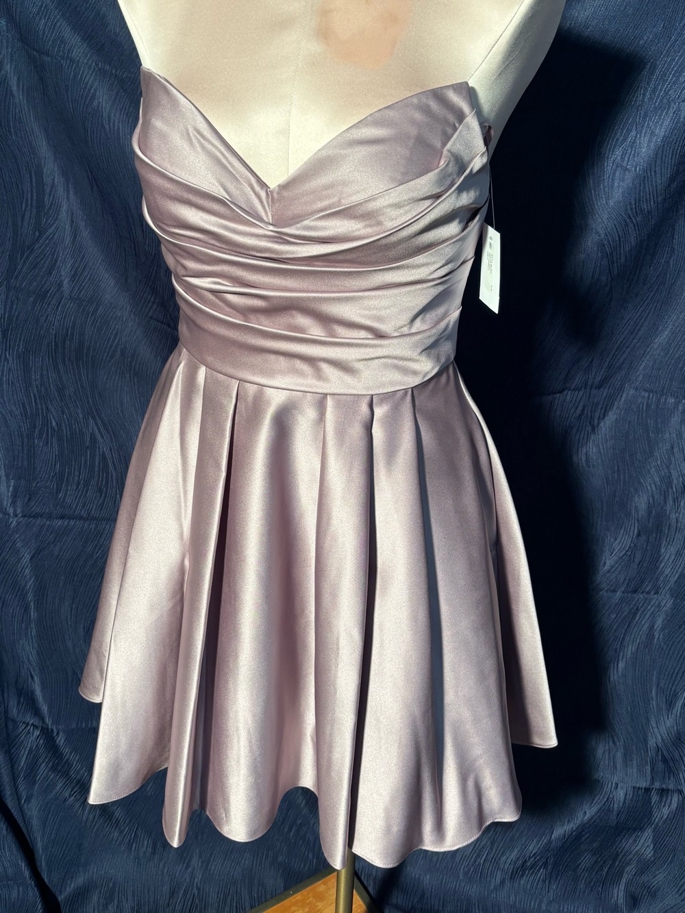 Blondie Nights New with tags Satin Sweetheart Fit-and-Flare Dress in Dusty Mauve